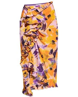 Dries Van Noten Floral Skirt - Orange