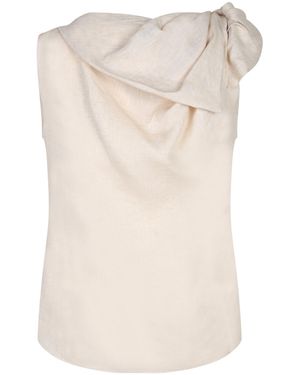 Fabiana Filippi Draped Sleeveless Top - Natural