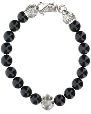 Emanuele Bicocchi Skull-Detail Bead Bracelet - Metallic
