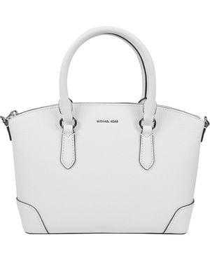 MICHAEL Michael Kors Michael Kors Md Ew Dome Satchel Shoulder Bag - White