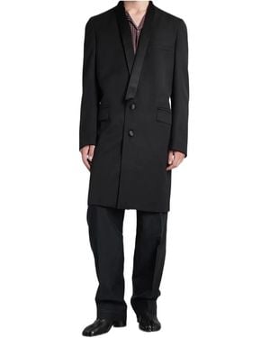 Maison Margiela Iconic Logo Buttoned Coat - Black