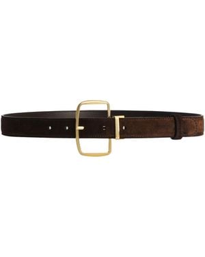 Dolce & Gabbana Buckle Suede Belt - White
