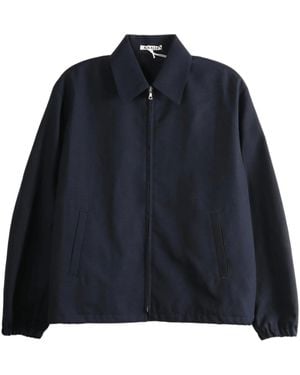 AURALEE Hopsack Zip Blouson - Blue