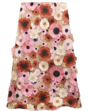 Dorothee Schumacher Midi-Skirt With 3D Embroidery - Red