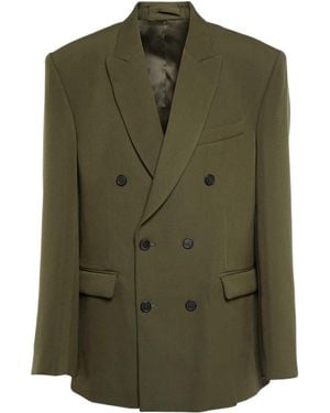 Wardrobe NYC Double-Breasted Suit Jacket - Green