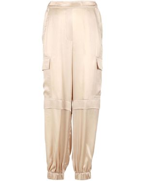 Semicouture Elastic Waist Casual Trousers - Natural
