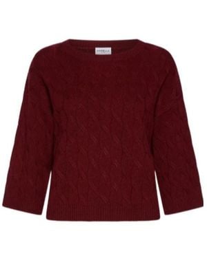 Marella Cable-Knit Wool And Cashmere Sweater - Red