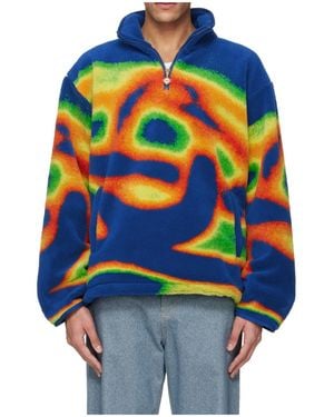 CASABLANCA Half-Zip Long-Sleeved Casual Jacket - Blue