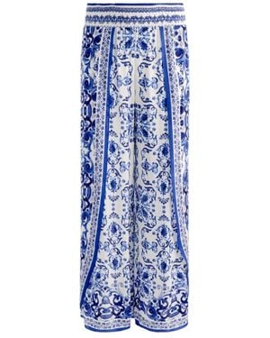 Alice + Olivia Larissa Open Pleat Pant - Blue