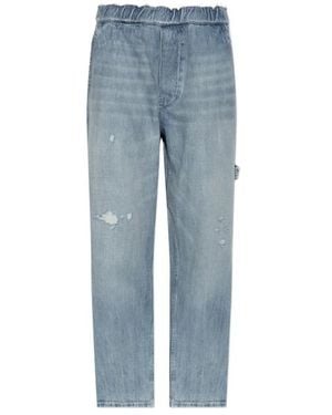 MM6 by Maison Margiela Distressed Wide-Leg Jeans - Blue