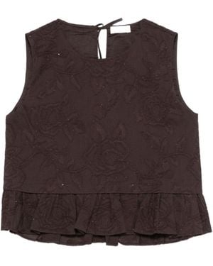 Liu Jo Ruffled Vest - Brown