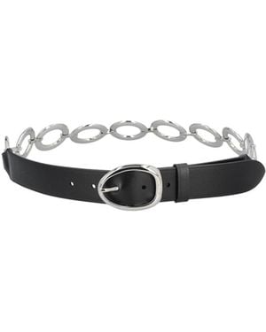 Miu Miu Leather And Metal Belt - White