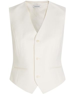 Anine Bing Mario Woven Vest - White