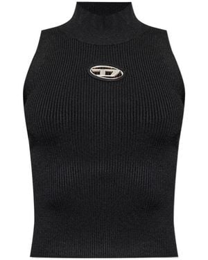 DIESEL Onervax Ribbed-Knit Turtleneck Top - Black