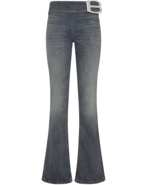 Balenciaga Logo Plaque Flared Jeans - Blue