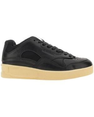 Jil Sander Round-Toe Lace-Up Trainers - Black