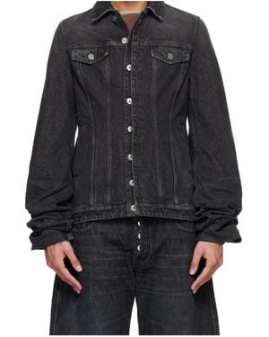 Jean Paul Gaultier Button-Down Long-Sleeved Denim Jacket - Black