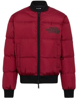 DSquared² Easy Down Bomber Jacket - Red