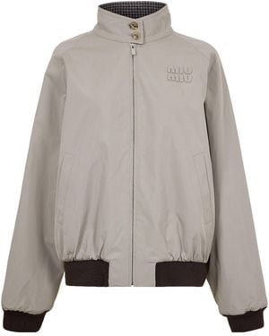 Miu Miu Zip-Up Jacket - Gray