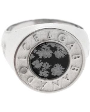 Dolce & Gabbana Logo Ring - Gray