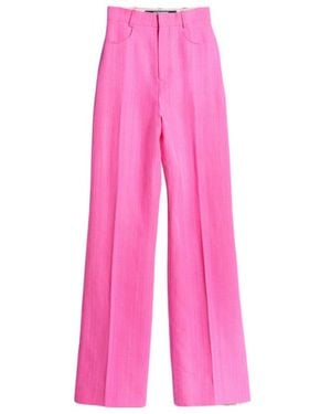 Jacquemus Sauge High-Waisted Flared Trousers - Pink