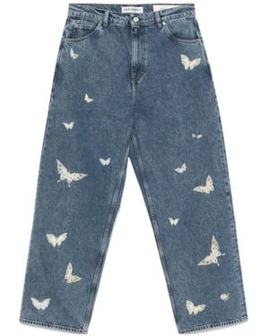 Our Legacy Vast Cut Butterfly Embroidered Jeans - Blue