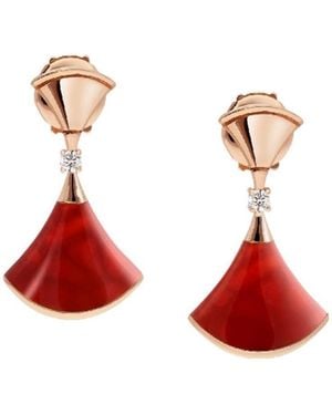 BVLGARI Rose Chalcedony Earrings - Red