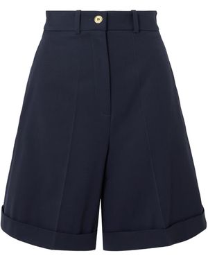 Patou High Waisted Shorts With Side Pockets - Blue
