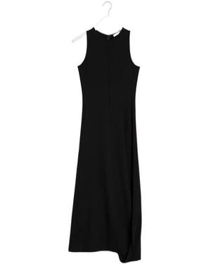 Lemaire Twisted-Hem Sleeveless Midi Dress - Black