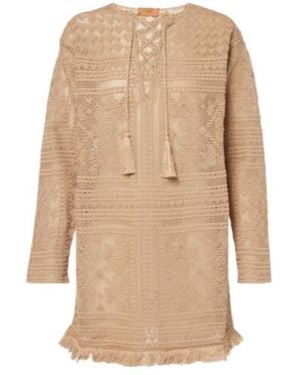 Alanui Kiss By The Book Lace Minidress - Natural