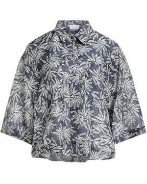 Brunello Cucinelli Silk Shirts Blouses - Grey