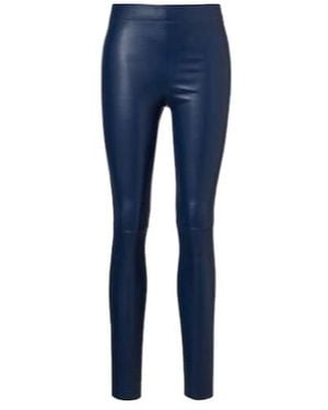 JOSEPH Leather Leggings - Blue