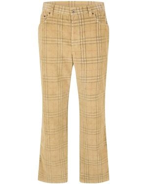 Burberry Plaid Straight-Leg Pants - Natural