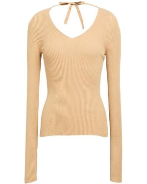 MM6 by Maison Margiela Lightweight Knitted V-Neck Long Sleeve Top - White