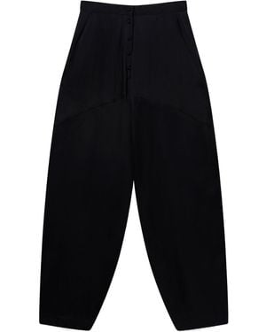 Stella McCartney Decorative Stitch Tapered Satin Trousers - Blue