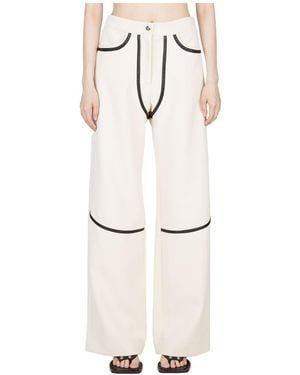 Paris Georgia Basics Rodeo High Waist Piped Trousers - White