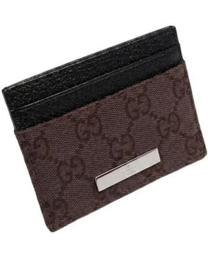 Gucci Card Case With Plaque - Brown