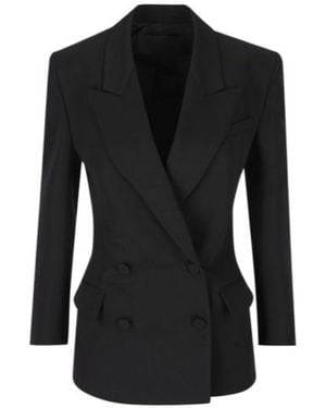 Valentino Double-Breasted Long-Sleeved Blazer - Black