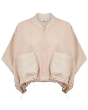 Herno Zip Pocket Poncho - Natural