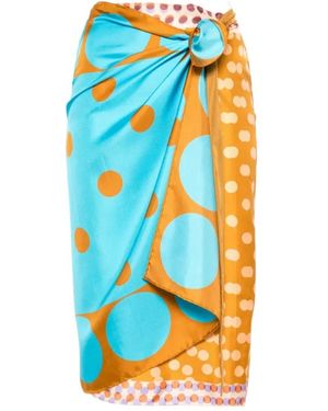 Dries Van Noten Long Wrap Scarf-Skirt - Blue