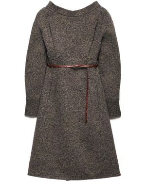 Prada Mouliné Wool Dress - Grey