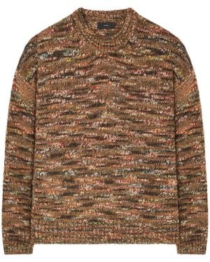 Alanui Grunge Beat Speckled Crew-Neck Sweater - Brown