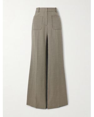Nili Lotan Houndstooth Flared Casual Trousers - Natural