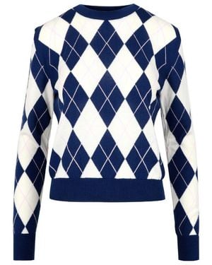 MSGM Crew-Neck Virgin-Wool Sweater - Blue