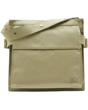 Burberry Trench Logo Embroidered Tote Bag - Green