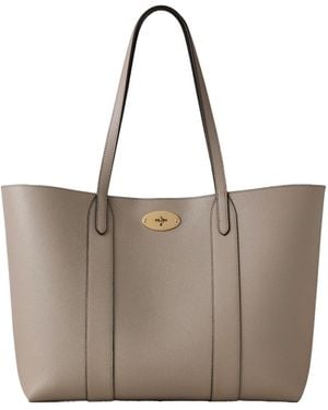 Mulberry Grain Leather Tote Bag - Brown