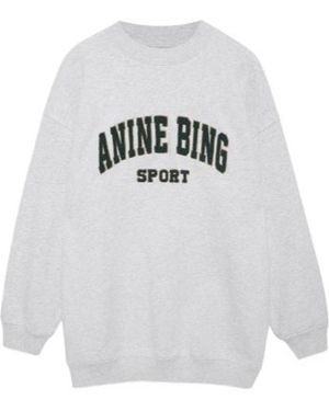 Anine Bing Long-Sleeved Crew Neck Sweatshirt - White