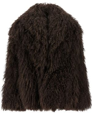 Yves Salomon Long-Sleeved Fur - Black