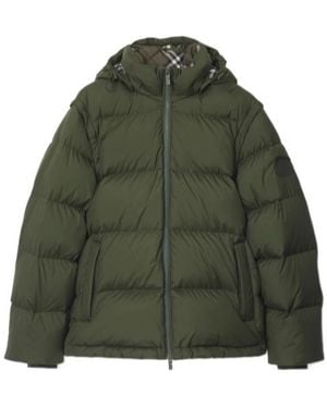 Burberry Detachable Sleeve Puffer Jacket - Green