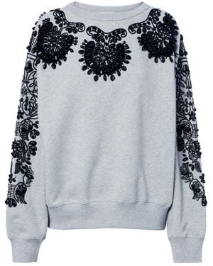 Dries Van Noten Embellished Cotton Jersey Sweatshirt - Blue
